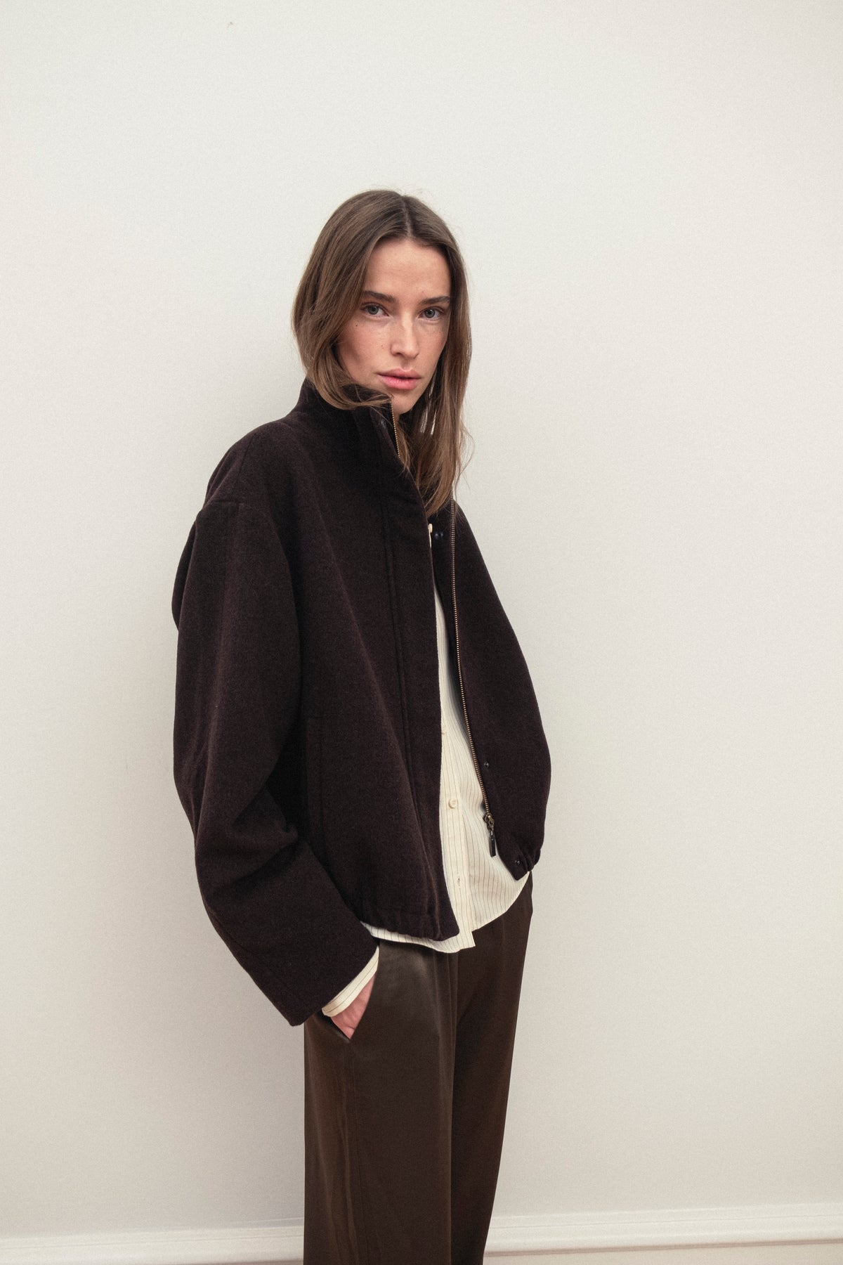 Lucca Bomber Jacket Dark Brown